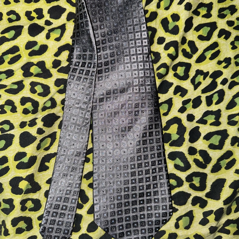 Balmain Paris Black and Gray Patterned Tie